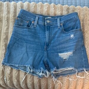 Levi's Classic Blue Ripped Jean Shorts
